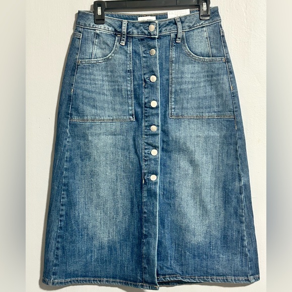 Sonoma Dresses & Skirts - Blue Denim Button Down High Rise A-Line Skirt w/ pockets
